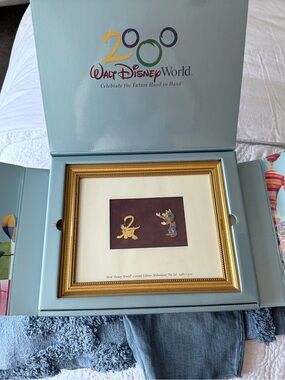 PRICE DROP! Walt Disney World 2000 Light Blue Gold Framed Collectible